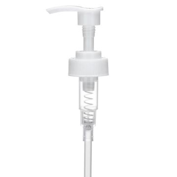 38-400 Ribbed White Lotion Pump lock down Head 11″ Dip Tube – Lotion Pump Dispenser