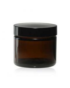 Jar 2 Ounce Pet Amber With Black Cap
